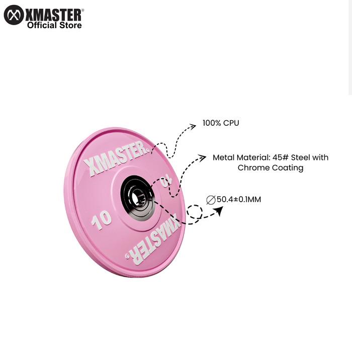 XMASTER Pelat Beban CPU Bumper Plate Set 5-25kg IWF Standar Gym Rumah CrossFit Powerlifting Warna IWF Aman Tahan Banting Garansi Resmi - 15kg Pair