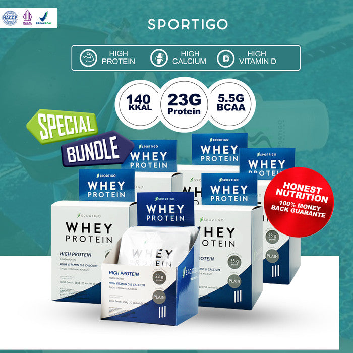 SPORTIGO Susu Whey Protein Isolate Concentrate Pure 350 gram - 6 Box