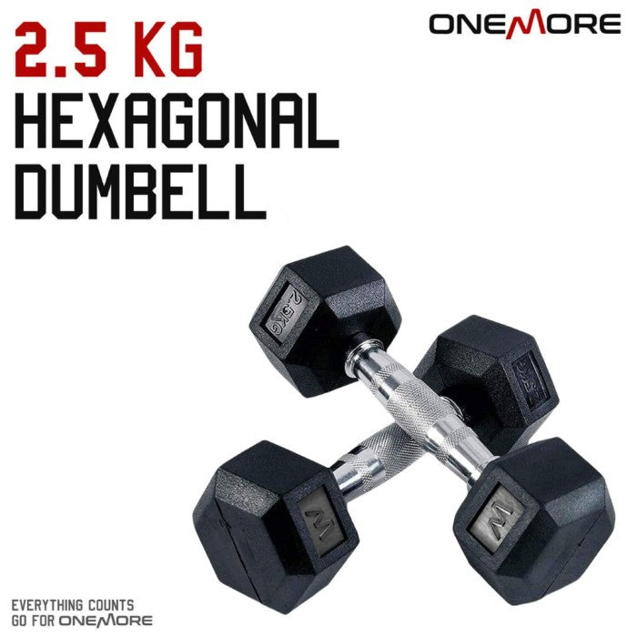 ONE MORE Dumbell Hexagonal 2.5kg Barbel