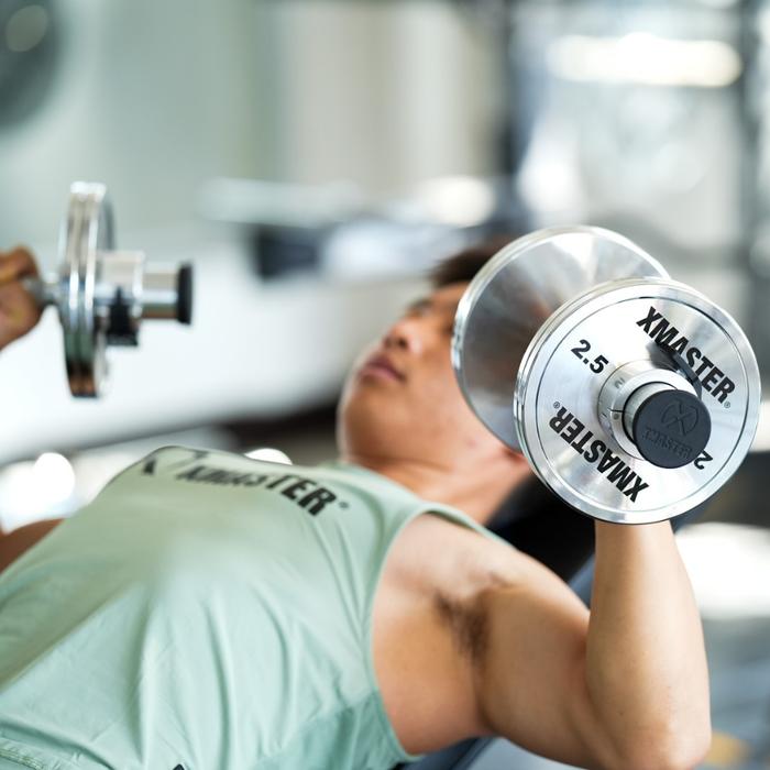 XMASTER Loadable Dumbbell Set Fleksibel dengan Rasa Barbel Berat Adjustable 120KG untuk Fitness Gym CrossFit Training ROGUE ELEIKO - 45Kg each 2pc