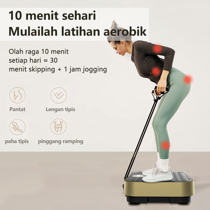 OneTwoFit Fitness Exercise Vibration Machines Whole Body Vertical Rhyt - Hitam dan putih
