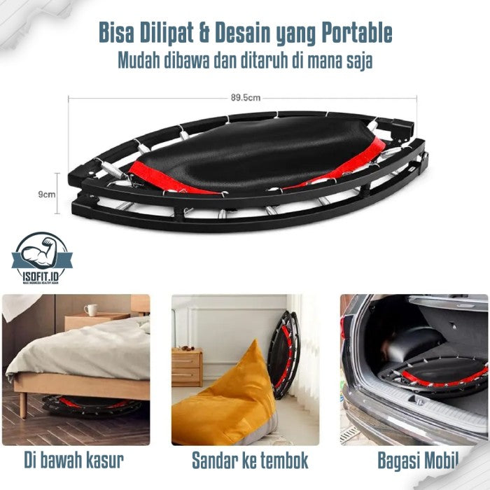 Folding Exercise Trampoline 40inch / Latihan Lompat bisa dilipat diamter 100cm (BC005) - Tanpa Pegangan