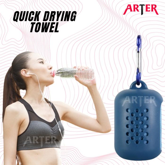 ARTER Handuk Yoga Quick Dry Towel Sport Hiking Olahraga Microfiber - Biru