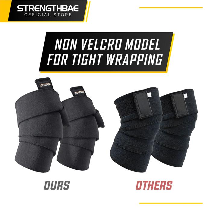 Knee Wraps STRENGTHBAE Powerlifting Knee Wrap Lutut Equipped Squat Gym