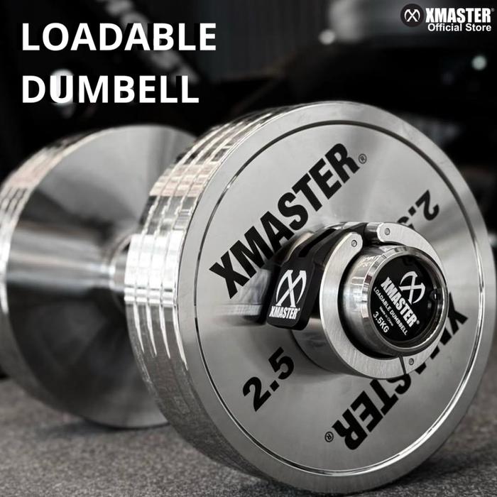 XMASTER Loadable Dumbbell Set Fleksibel dengan Rasa Barbel Berat Adjustable 120KG untuk Fitness Gym CrossFit Training ROGUE ELEIKO - 45Kg each 2pc