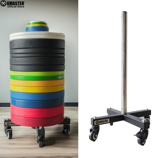 XMASTER Plate Stacker with Wheels Rak Beban Gym Vertikal Bumper Portable Crossfit Fitness