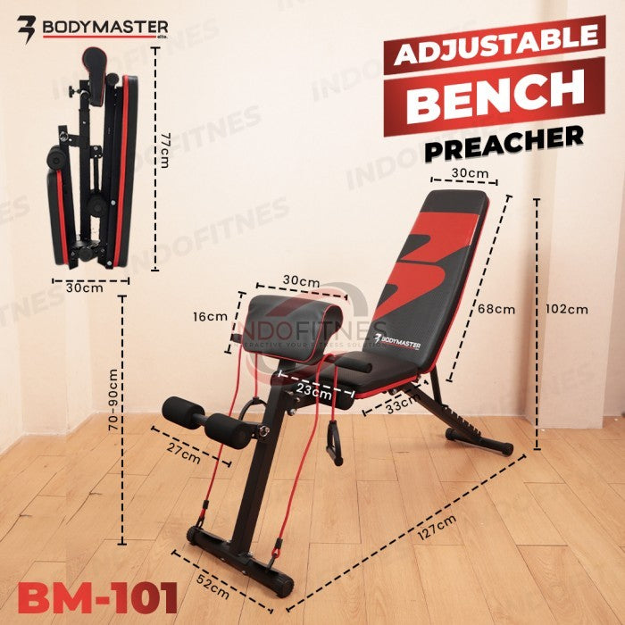 BODYMASTER Adjustable Preacher Bench BM-101 Kursi bangku Gym Sit up - TOPED