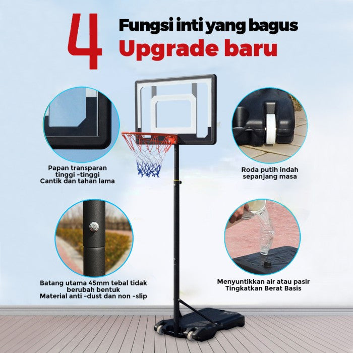 OneTwoFit Bingkai Basket 1.55-2.1m Ring basket portable anak dan dewasa bisa diatur naik turun Ring Basket