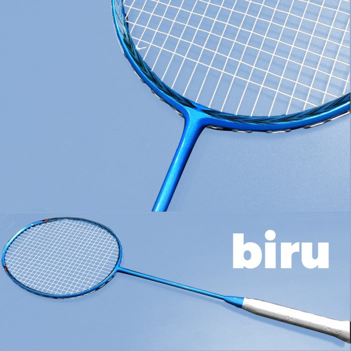 OneTwoFit Raket Badminton Full Carbon 30Lbs 78G Kirim Tas penyimpanan - Biru