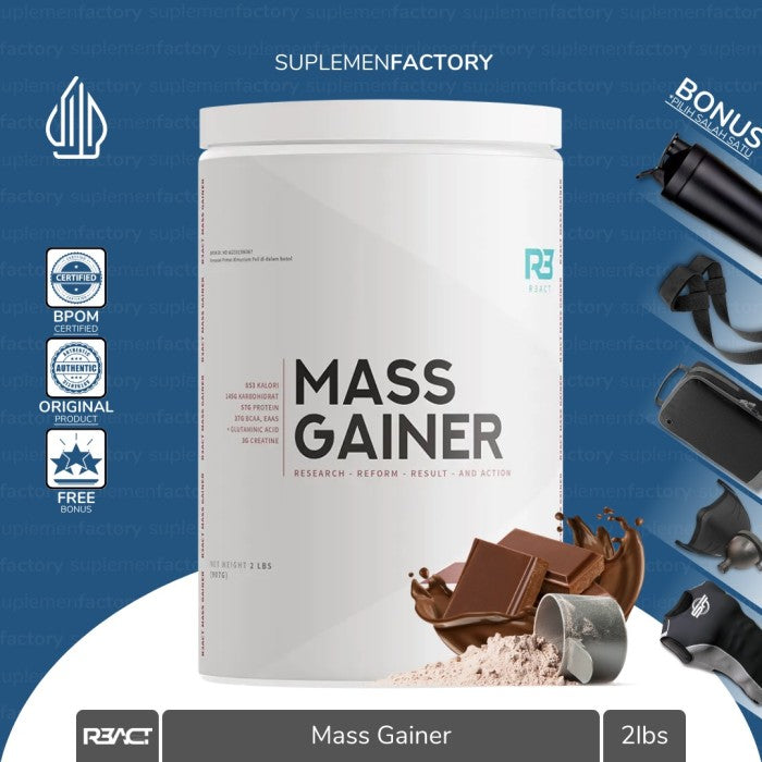 R3ACT GAINER React Mass Gainer 2 lbs | R3ACT Mass Gainer 2lbs - Bonus