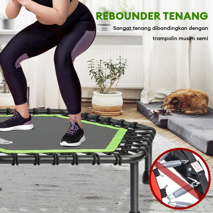 OneTwoFit Trampoline 50 Inci Lipat Bisu Dewasa Alat Olahraga Fitness - Hijau