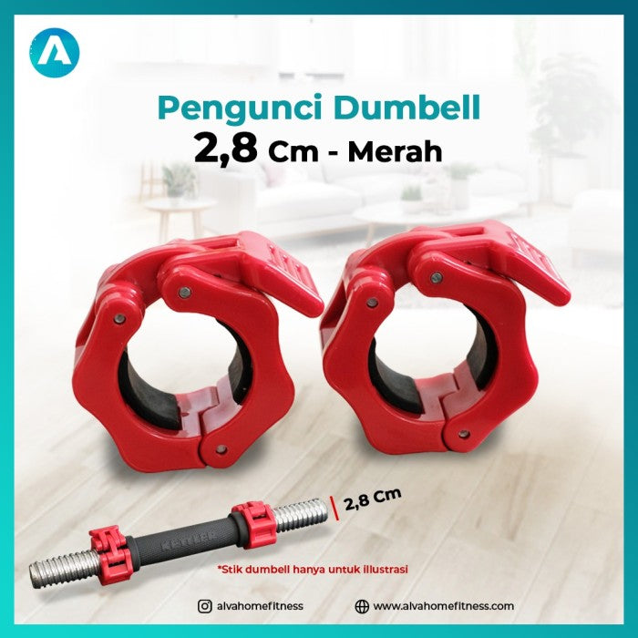 [2.8cm] Pengunci Adjustable Dumbell / Dumbel Collar Lock - MERAH