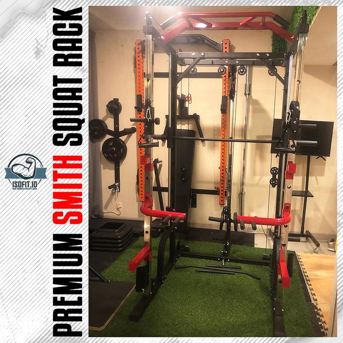 Multifunctional Smith Machine Trainer / Premium Squat Power Rack Bench Press Cable SD-5515A09