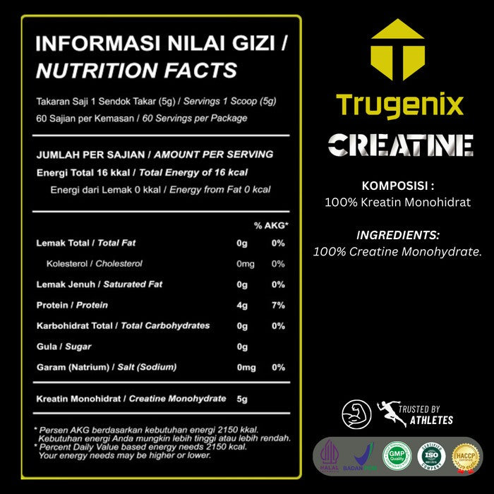 Trugenix 100% Pure CREATINE 600 gram 120 servings 2 unit 300 gram