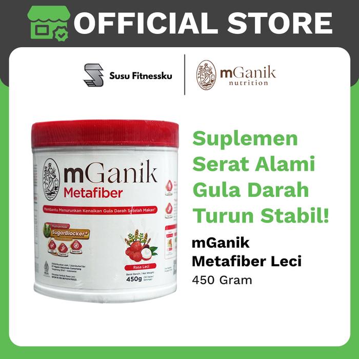 Mganik Metafiber 450 Gram - Suplemen Diabetes - Leci