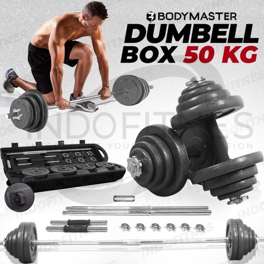 BODYMASTER Dumbell Set Box 50kg A060 Barbel Koper 50 kg Dumbel - BOX 50KG, TOPED