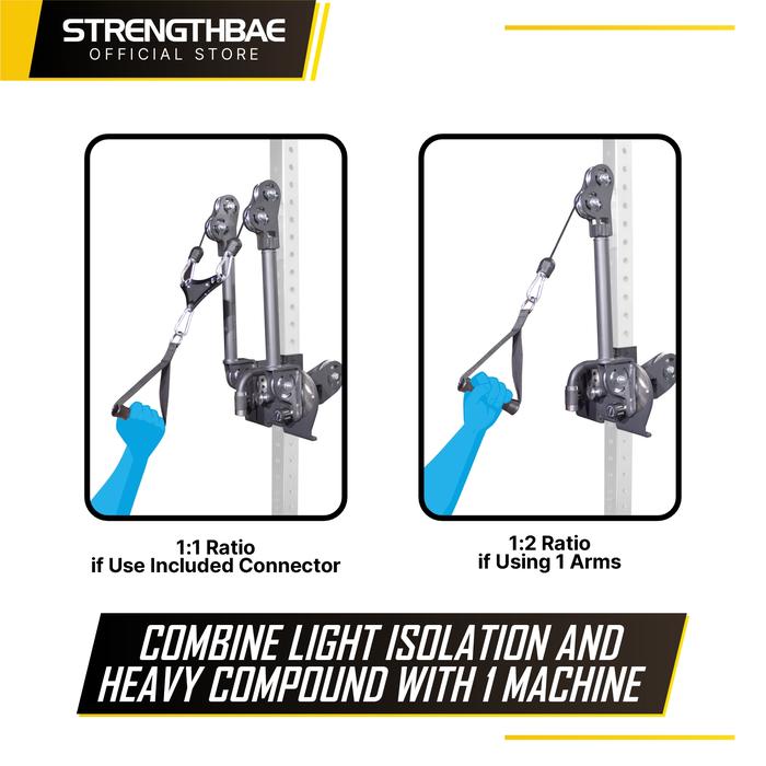 Compact Cable Crossover STRENGTHBAE Single Cable Tower Pulley Cross Over Trainer All in One 1 Gym Fitness