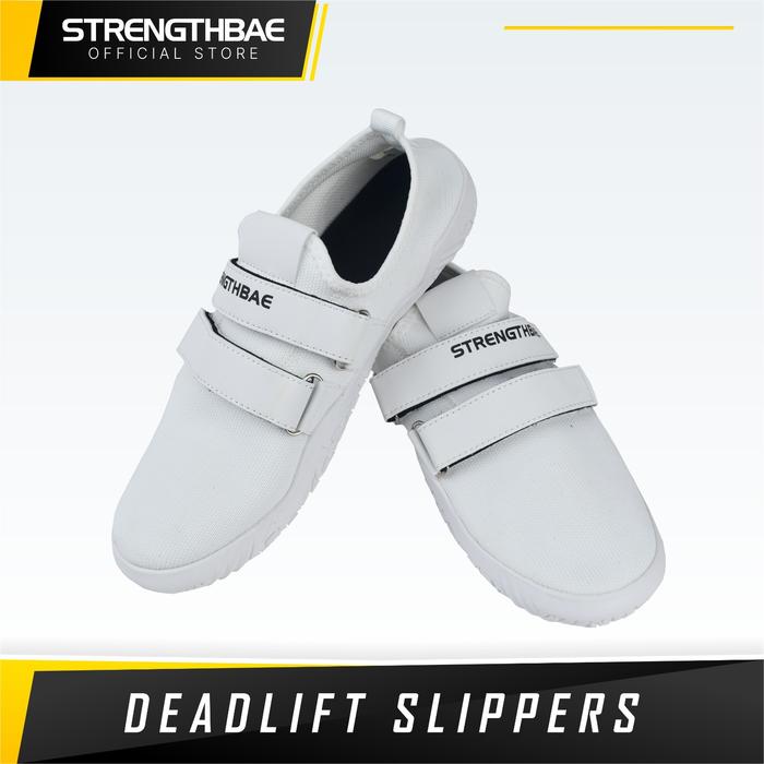 Deadlift Slippers White STRENGTHBAE – Sepatu Sumo Deadlift Squat Shoes - 44