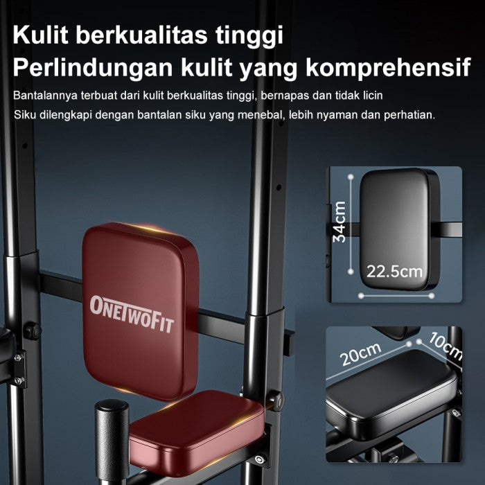 OneTwoFit Multi-Function Adjustable Chin Up Bar Power tower Pull up
