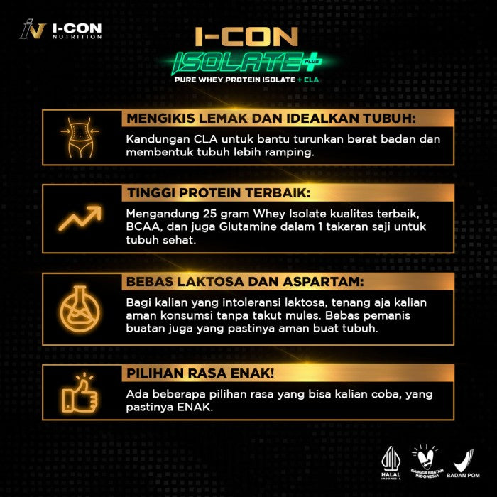 Paket 2 Icon Nutrition Whey Isolate Plus 10 lbs | Nutrisi Fitness - Coklat