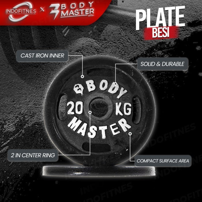BODYMASTER Plate Dumbell Beban Besi 1.25KG - 20KG Diameter 3cm & 5cm - 3CM, 1,25KG