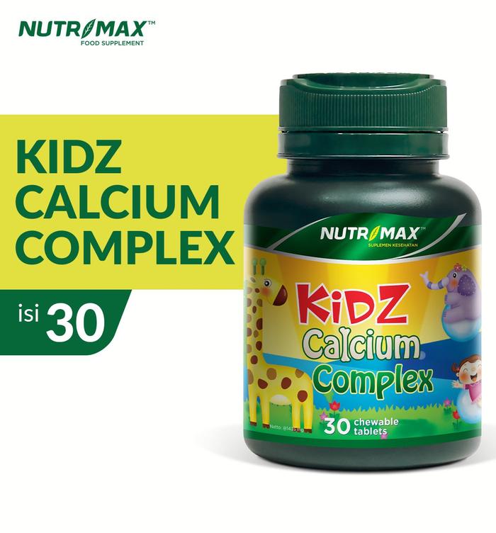 Nutrimax Kidz Calcium Complex 30 Tablet Kunyah Suplemen Kalsium Magnesium & Vitamin D untuk Kesehatan Tulang dan Gigi Anak-anak