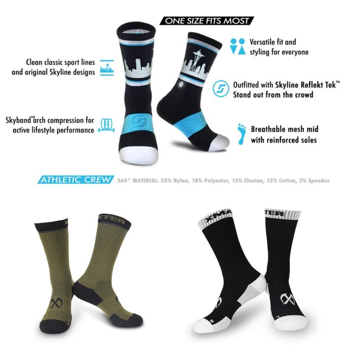 ROGUE Crew Socks Unisex Asli Asli Dukungan Lengkungan Latihan Kekuatan CrossFit Powerlifting - Skull Camou