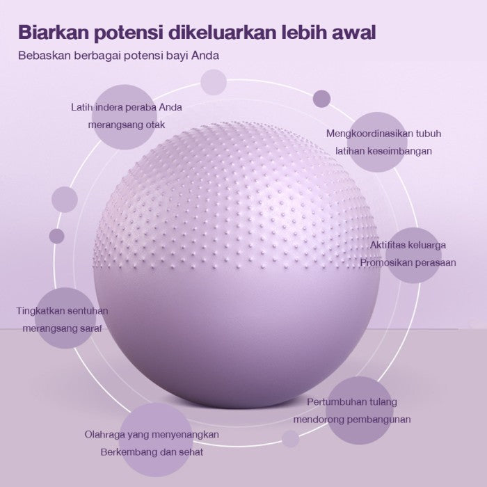 OneTwoFit Bola Kebugaran Bayi Yoga Ball Half Massage Point Gym Ball 65 - Hijau