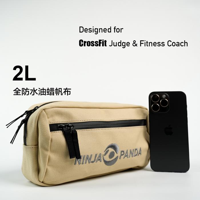 NINJA PANDA Waist Bag CrossFit NOBULL, Running Hiking Sports Waterproof Waxed Canvas ROGUE, ELEIKO Tas - Polar Grey
