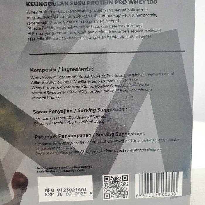 M1 Muscle First PRO WHEY 100 400gram 10 sachet Whey Protein