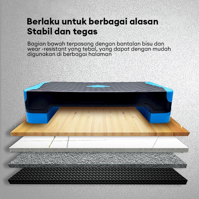 OneTwoFit Aerobic Stepper Sport Papan Senam Aerobic Step Multifunction Adjustable Stepper - Biru