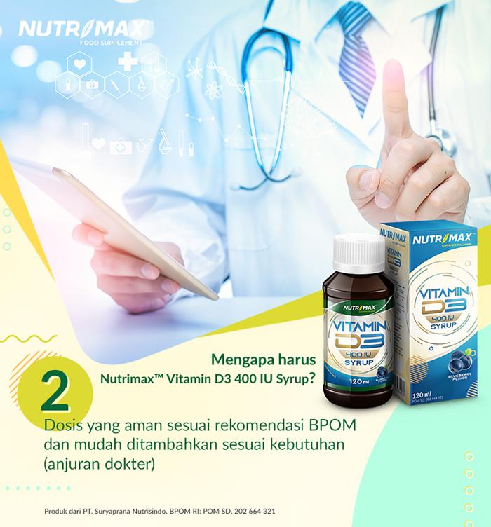 Nutrimax Vitamin Vit D3 Anak Ibu Hamil 400 IU Sirup Kesehatan Tulang Gigi Imunitas Osteoporosis Syrup