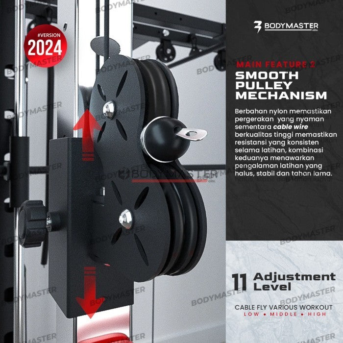 BODYMASTER Smith Machine BM-2080 - Squat Power Rack Bench Press Cable - Alat saja, TOPED