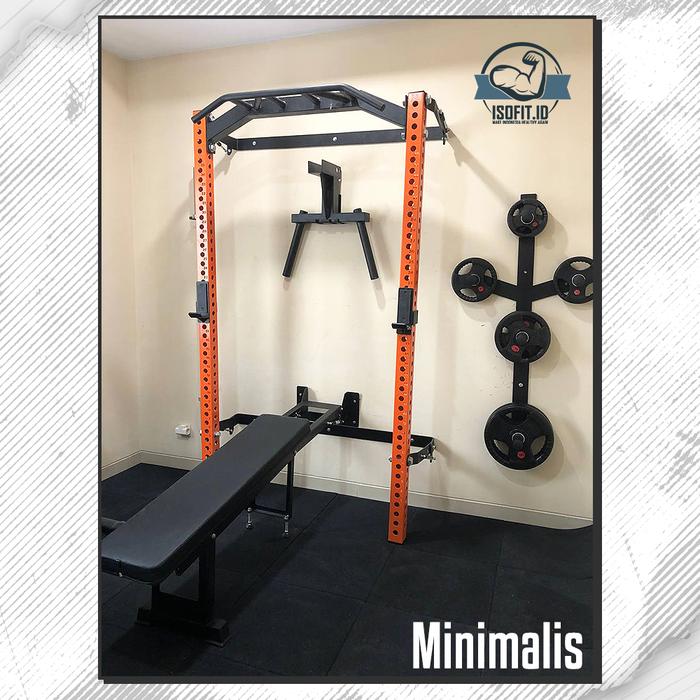 Foldable Pull Up & Squat Rack Climbing Frame / Multifunction Wall Mounted Squat Rack / Squat Rack Lipat Minimalis - HFCR03 DIP BAR