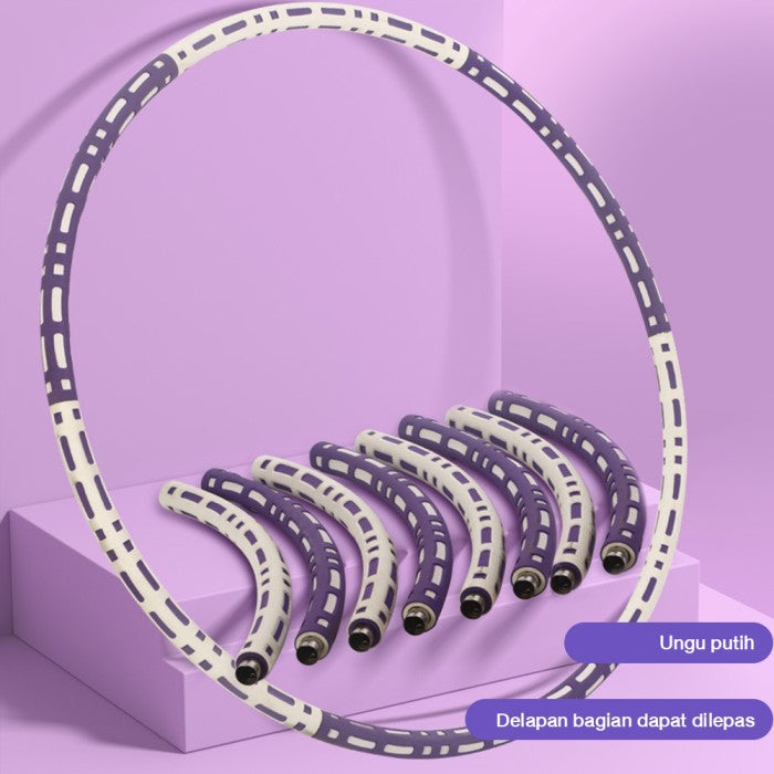 OneTwoFit Hula Hoop Foam Massage Hula Hoop Portable Olahraga Di Rumah - biru merah muda