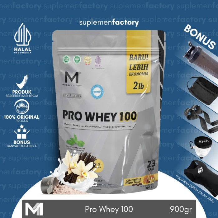 M1 Muscle First Pro Whey 100 2lbs Whey Protein 900gr 25 Serving - Coklat