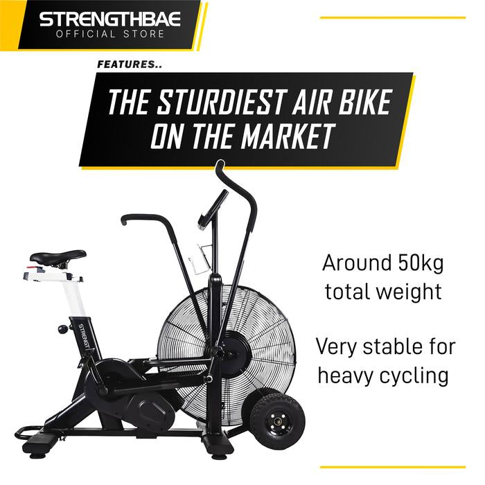 Air Bike STRENGTHBAE Crossfit Commercial Spin Spinning Sepeda Statis