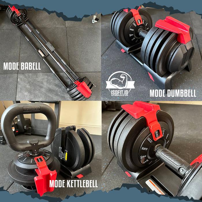 3IN1 Adjustable Dumbell & Barbell / Alat Fitness Set 3 KG - 24 KG