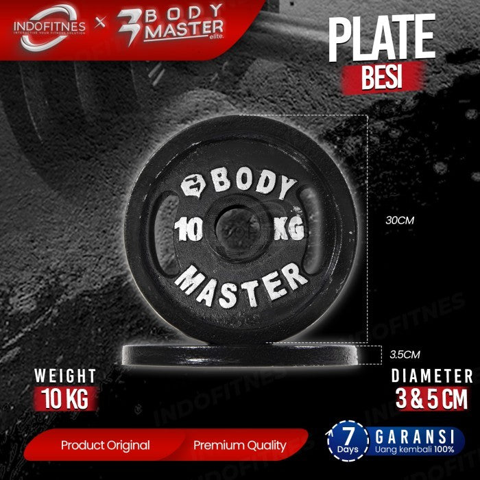 BODYMASTER [10KG] Plate Dumbell Beban Besi Barbell Dambel Dumbel - 3CM, TOPED