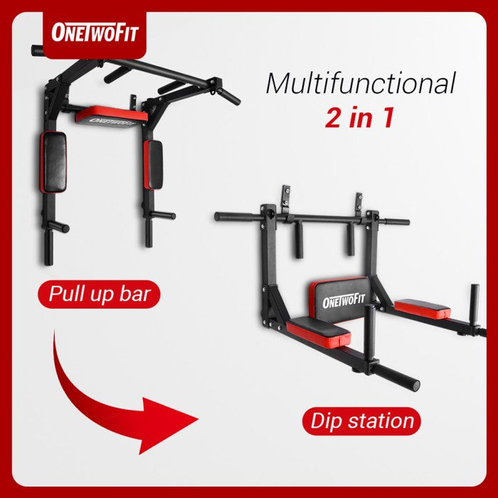 OneTwoFit Multifunctional Wall Mounted Pull Up Bar/Chin Up bar