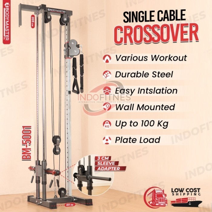 BODYMASTER Paket Single Cable Crossover BM-5001 + Beban 40 KG Home Gym - 5002 PAKET 6, KURIR TOPED