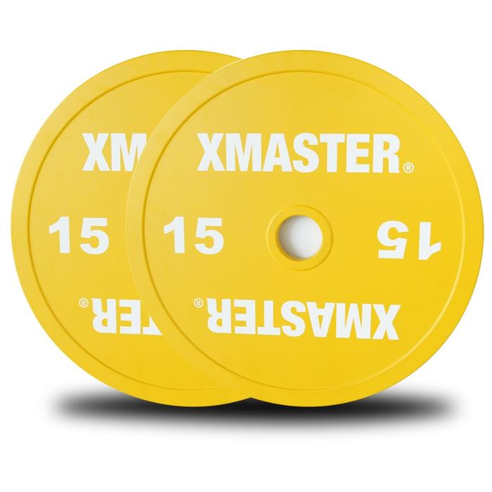XMASTER Calibrated Plate Powerlifting 5–25kg – Olympic 50mm, Color Coded IPF, Steel – Pair/Set - 10kg Sepasang