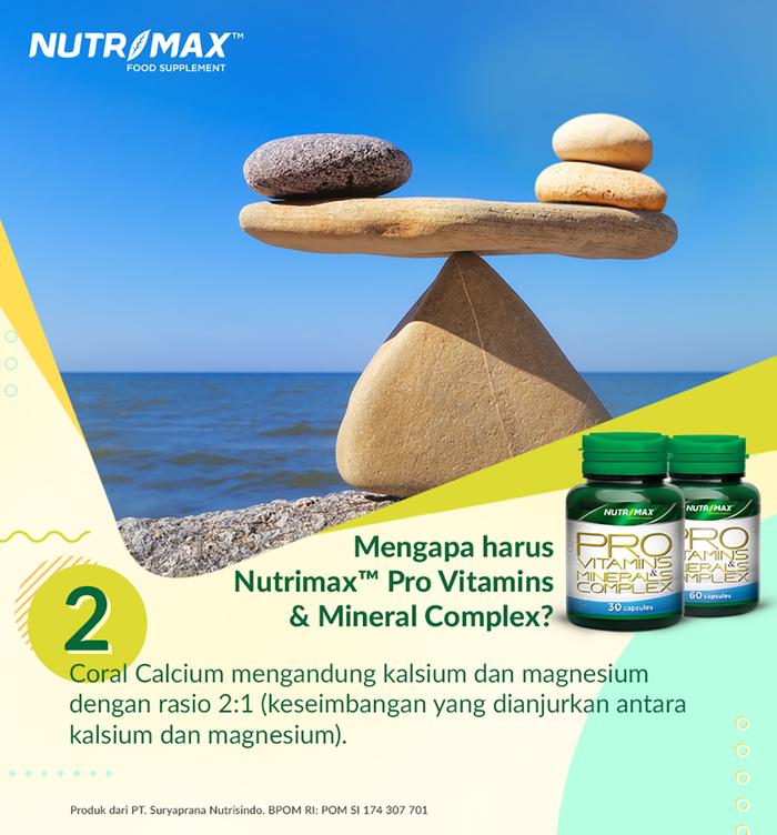 Nutrimax Pro Vitamins dan Minerals Complex Tablet Multivitamin Vitamin dan Kalsium  Isi 30 Kapsul