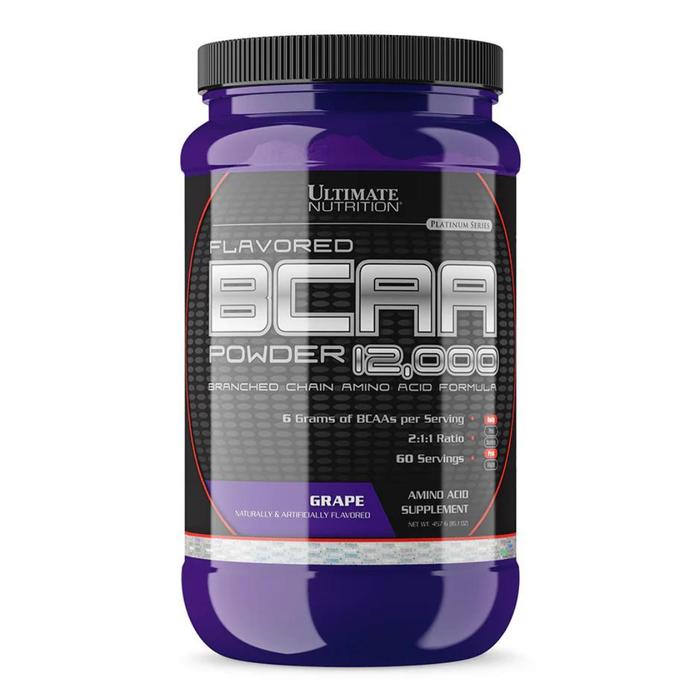 Ultimate Nutrition Flavored BCAA 12,000 suplemen fitness / suplemen gym / suplemen protein penambah massa otot - Fruit Punch, 475 gr