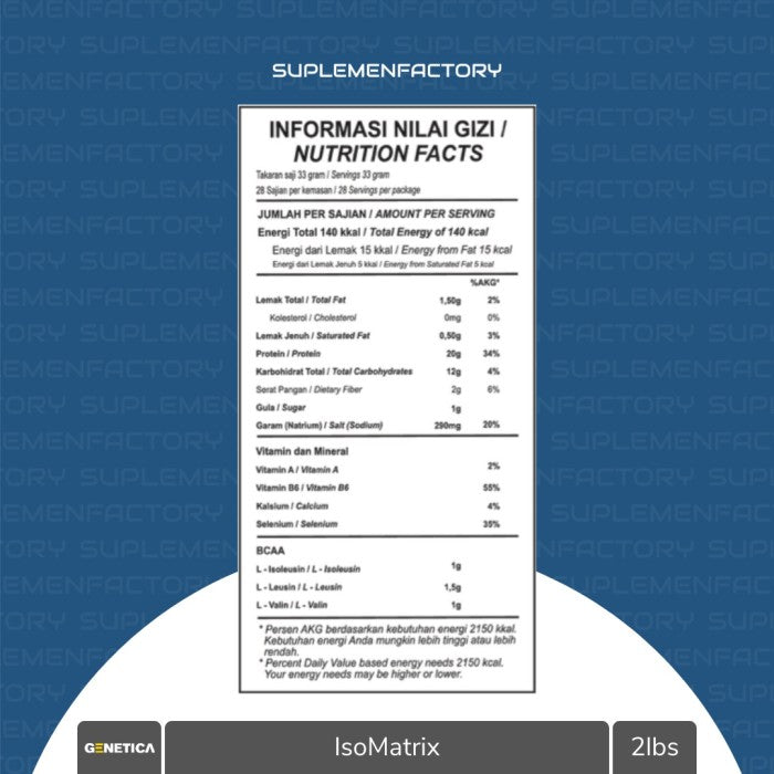 Genetica Isomatrix Protein Isolate Matrix - 1 Lbs