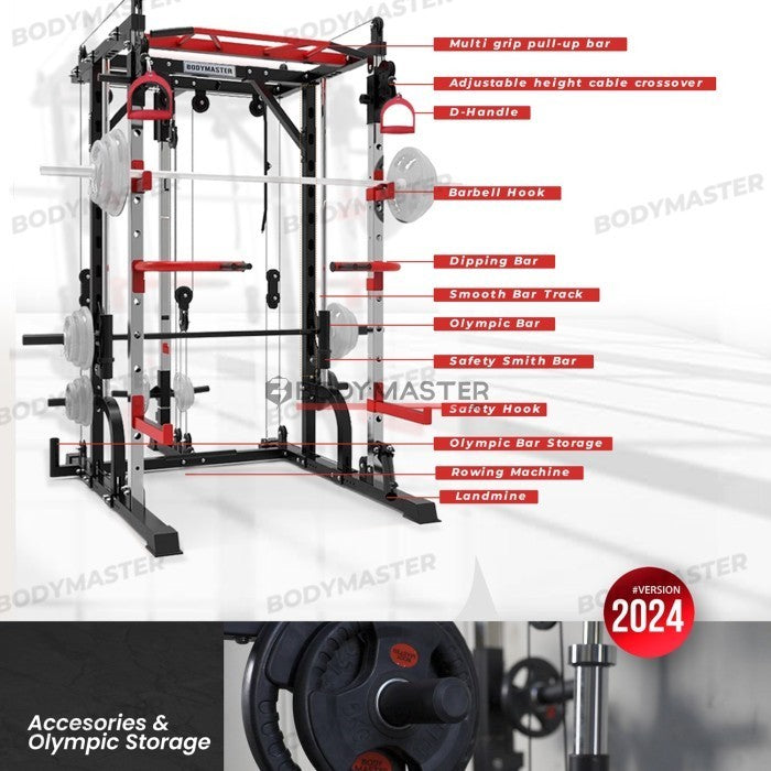 BODYMASTER Smith Machine BM-2080 - Squat Power Rack Bench Press Cable - Alat saja, TOPED