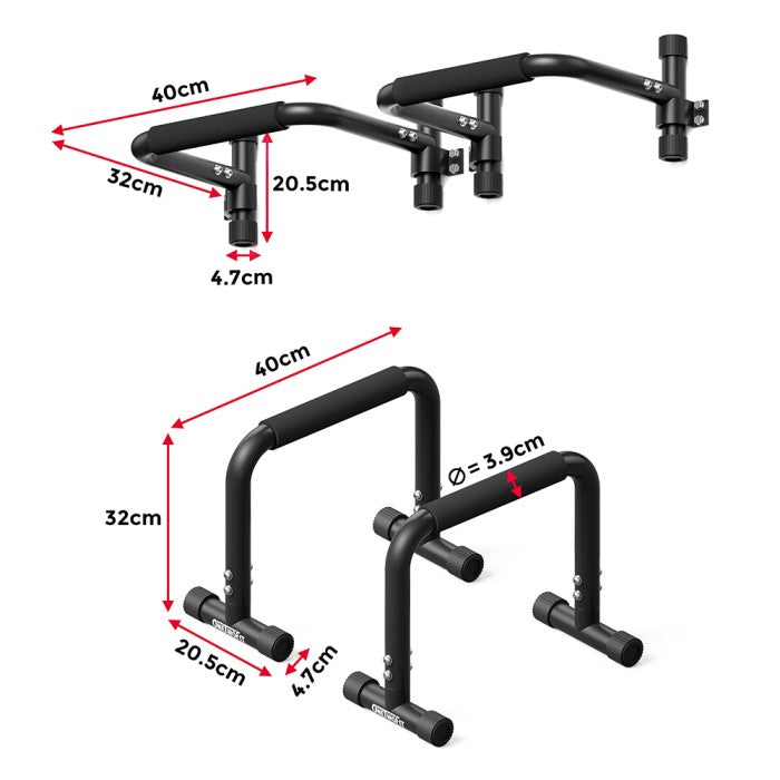 OneTwoFit Alat Push Up Stand Bar Fits Parallettes Push Up Bar  - Hitam