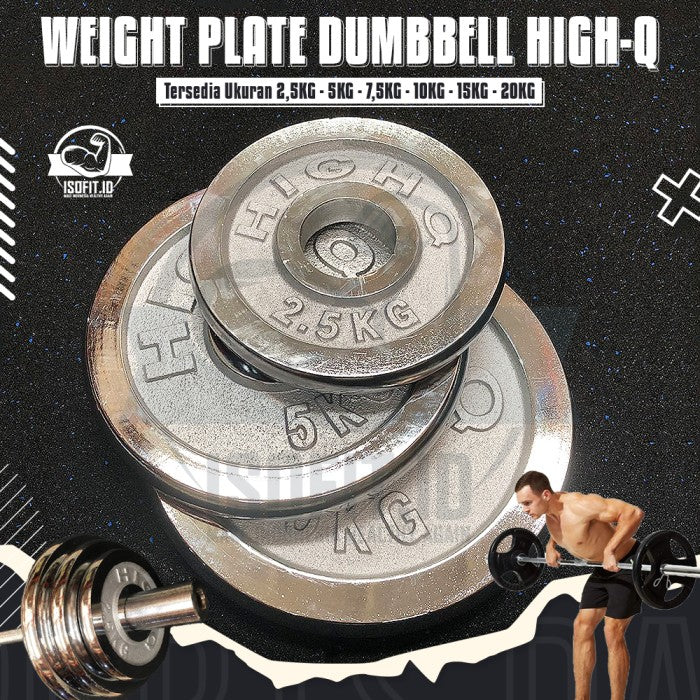 HIGH-Q Electroplated Weight Plate Barbel / Plat Pemberat - 2,5KG