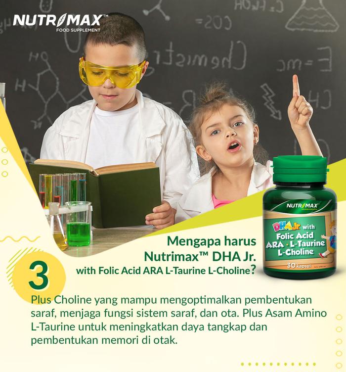 Nutrimax Junior + DHA Isi 30 Naturecaps Nutrisi Otak Anak acid folic