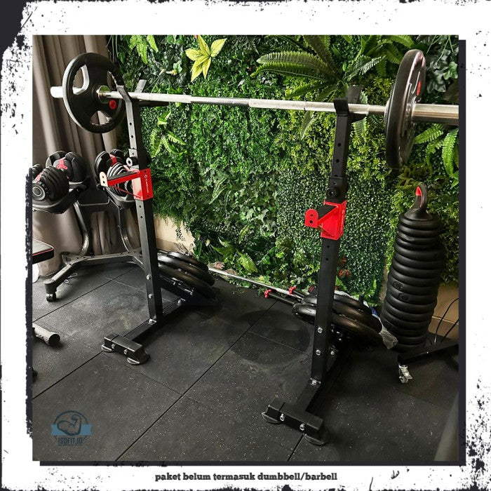 Adjustable Squat Frame / Barbell Bar Stand / Plat Dumbbell Rack